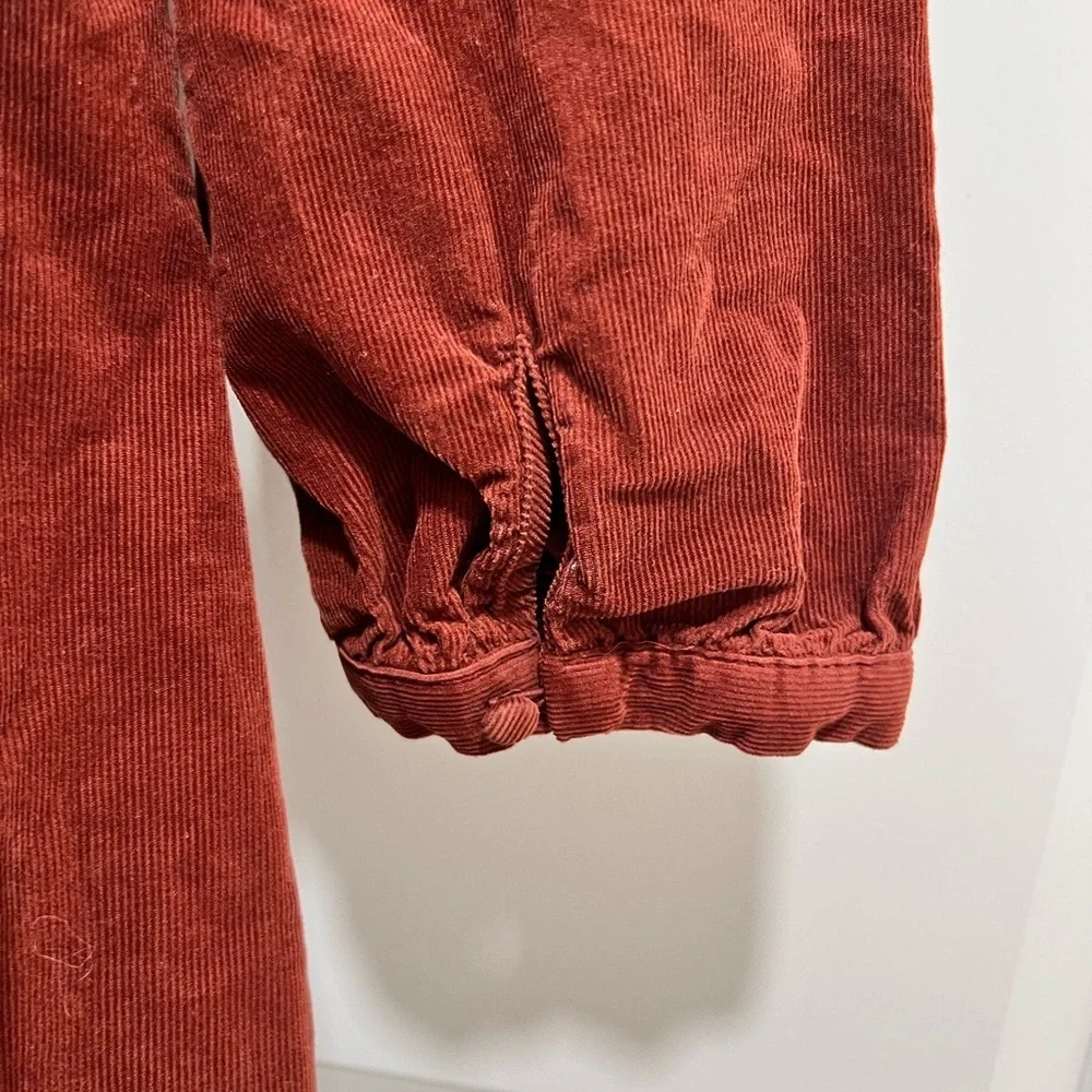 Madewell Corduroy Puff Sleeve Mini Dress Rust Red XXS Cottagecore Babydoll